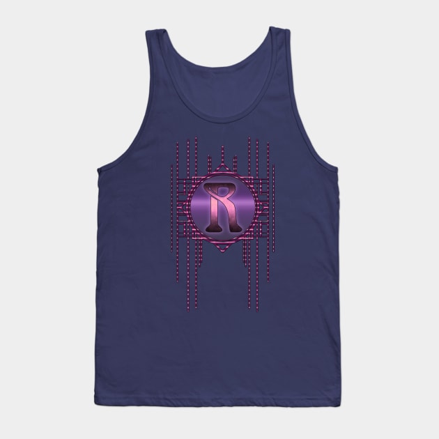 Monogram R Letter Purple Vintage Glamour Tank Top by designsbyxarah